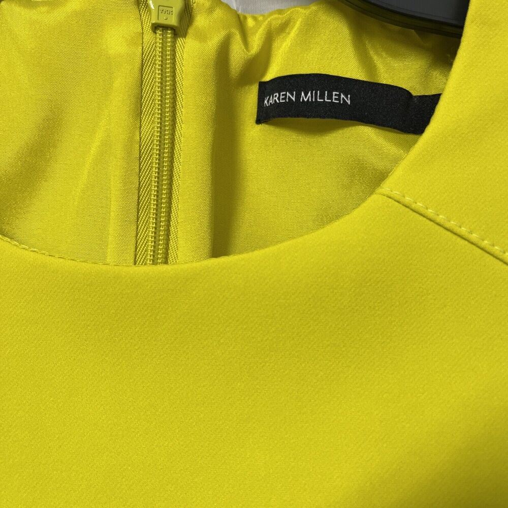 Karen Millen Women's Dress Lime Size 6 - Picture 3 of 7